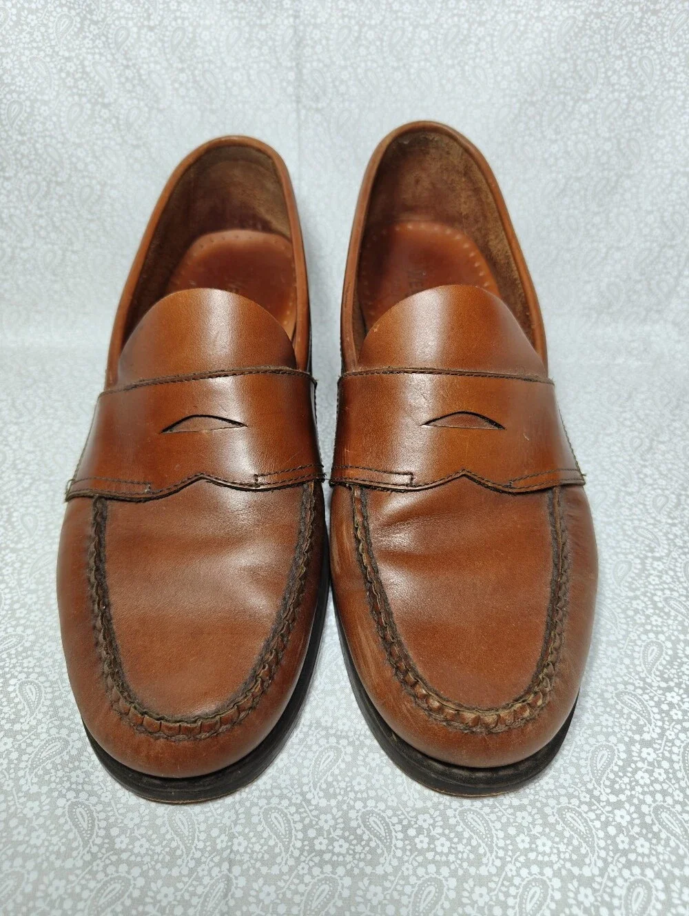 G.H. Bass Weejuns Vintage Brown Loafer Slip Casual Brown Leather Men's 10.5M